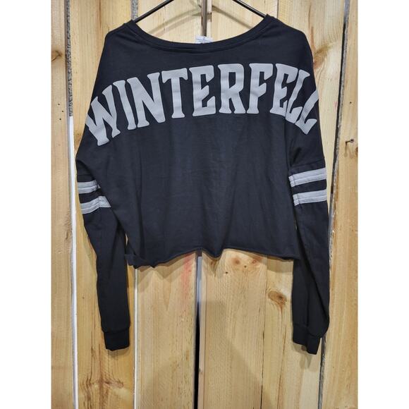 Game Of Thrones Winterfell Cropped Shirt Long Sleeve Womens Medium Double Sided - Picture 6 of 8